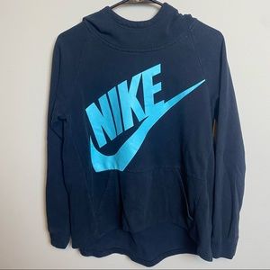 Nike hoodie XL black with light blue writing